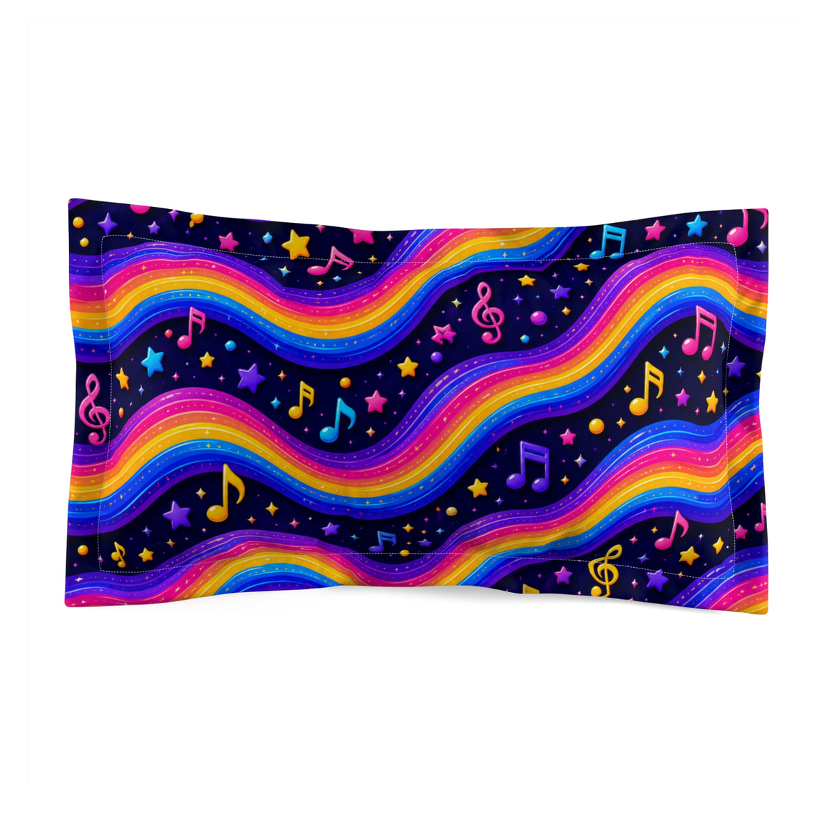 Zapp Songs Rainbow Music Waves Pillow Sham