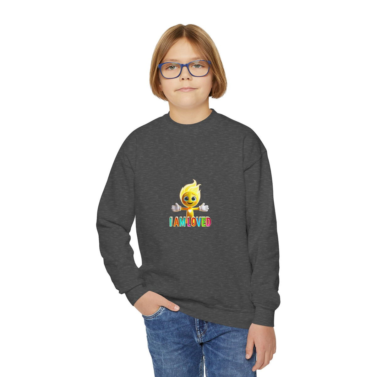 Tippy Zapp 'I Am Loved' — Youth Crewneck Sweatshirt