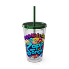 Zapp Songs Kids Tumbler with Straw — 16oz Colorful Music Logo Cup