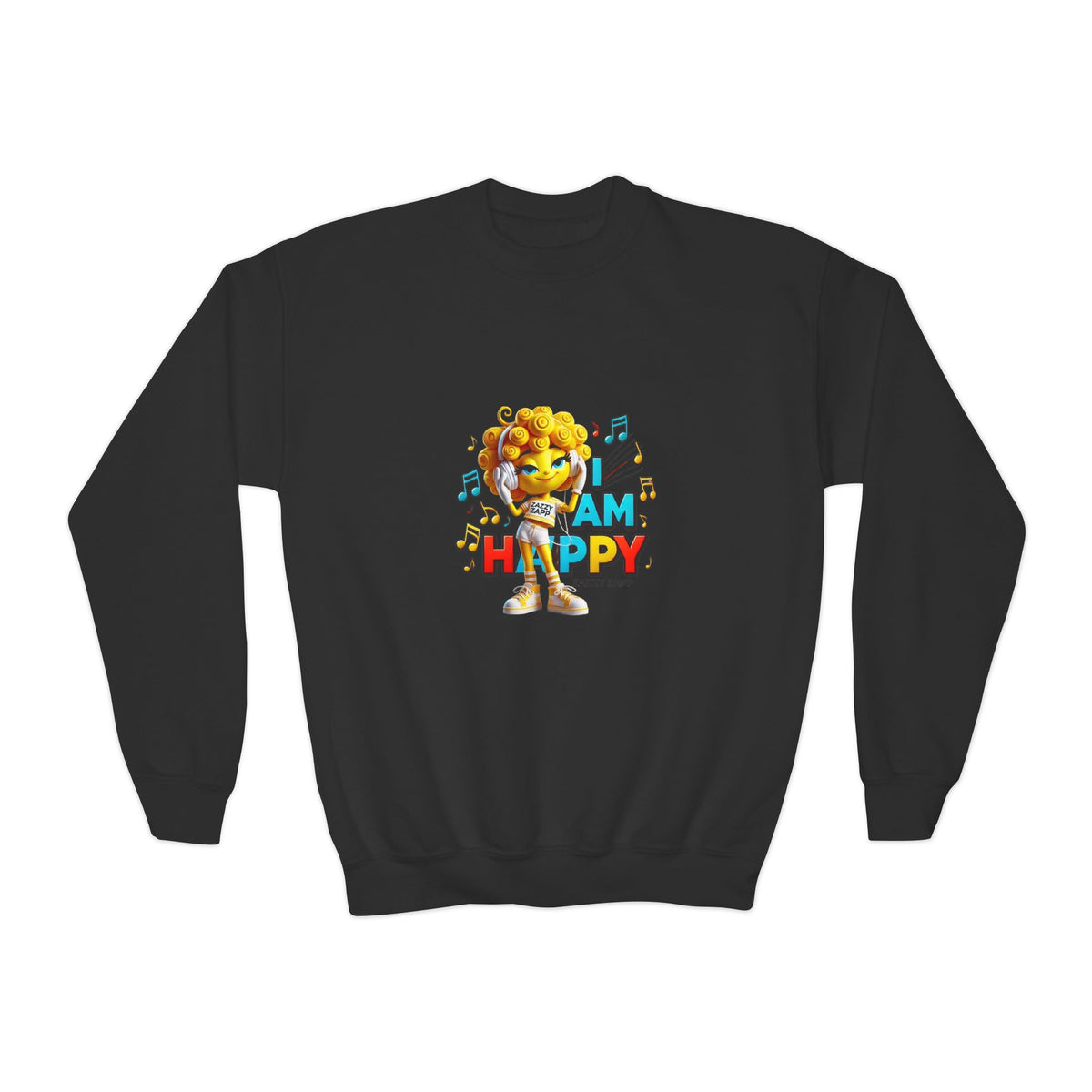 Zazzy Zapp "I Am Happy" — Youth Crewneck Sweatshirt