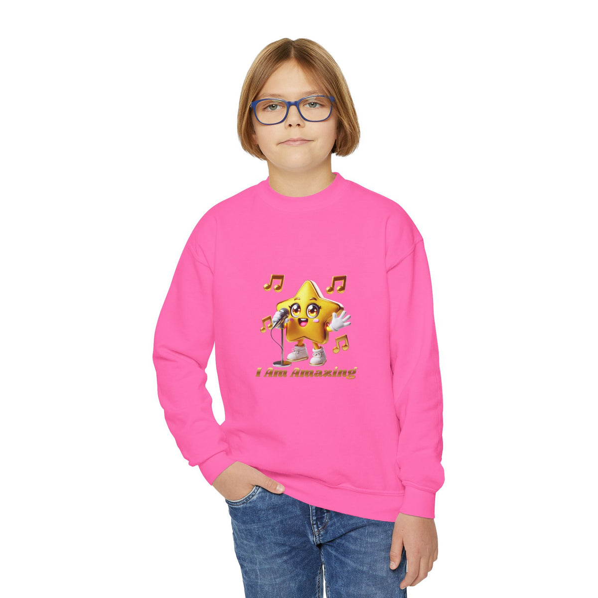 Twinkie Zapp “I AM AMAZING”  — Youth Crewneck Sweatshirt