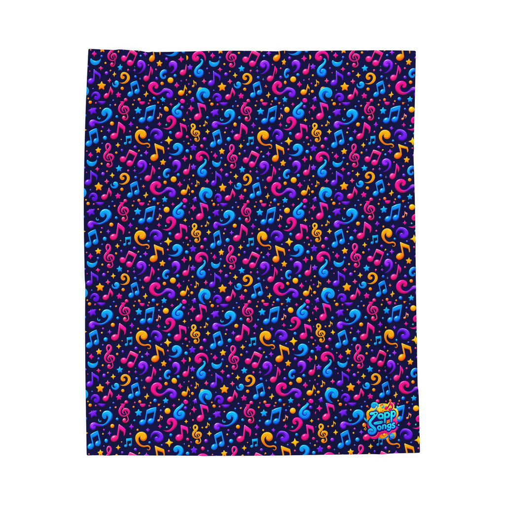 Zapp Songs Musical Notes Velveteen Plush Blanket