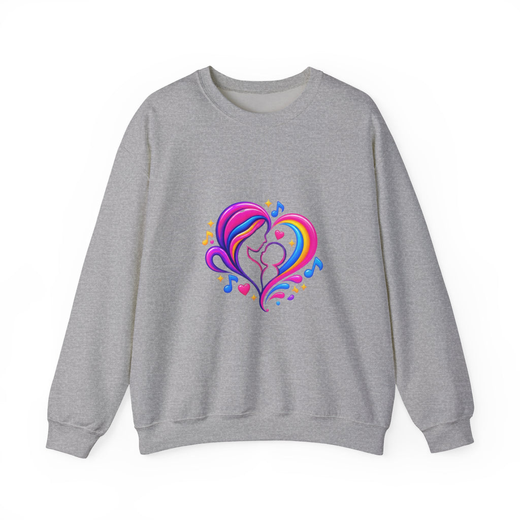 ZappMoms Heart Mom and Child Crewneck Sweatshirt