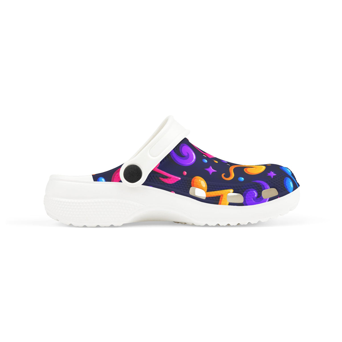Zapp Kids Musical Notes EVA Foam Clogs — Colorful Music Print Slip-On Shoes