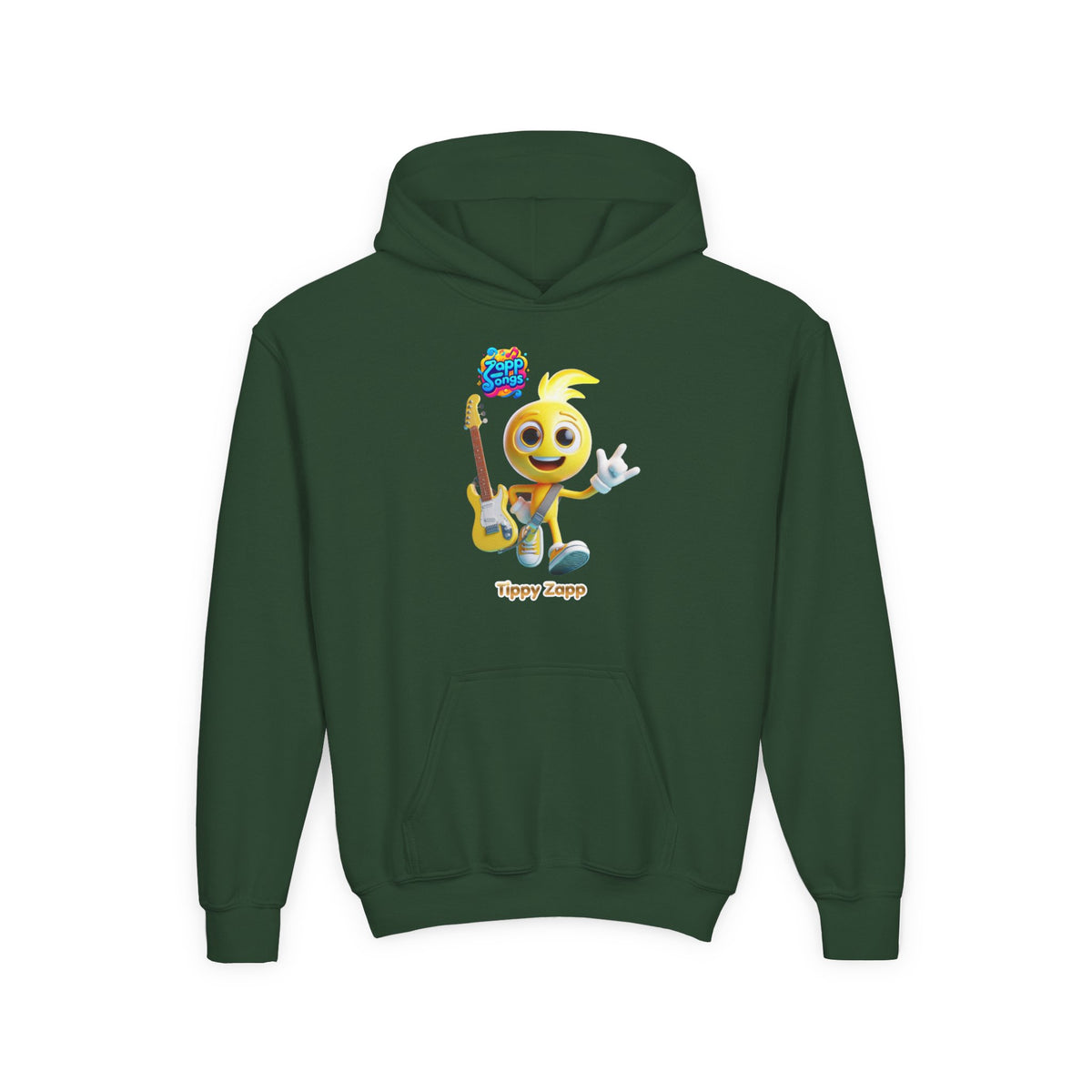 "Tippy Zapp" Guitar Character Kids Hoodie