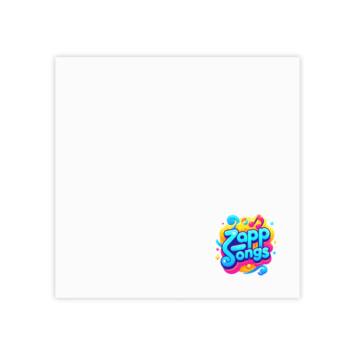 Zapp Songs Colorful Logo Post-it Notes — Bright Music-Themed Sticky Notes