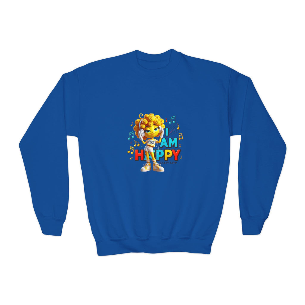 Zazzy Zapp "I Am Happy" — Youth Crewneck Sweatshirt