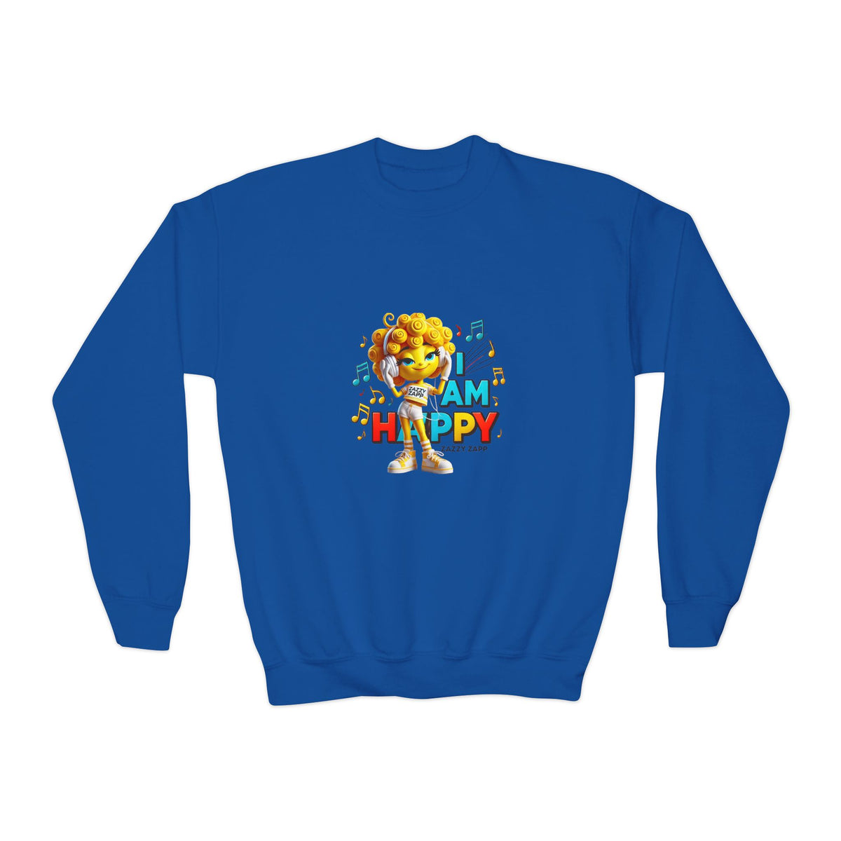 Zazzy Zapp "I Am Happy" — Youth Crewneck Sweatshirt