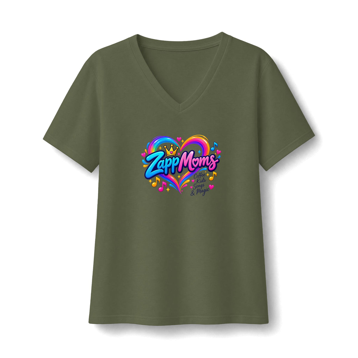 ZappMoms Heart V-Neck Tee