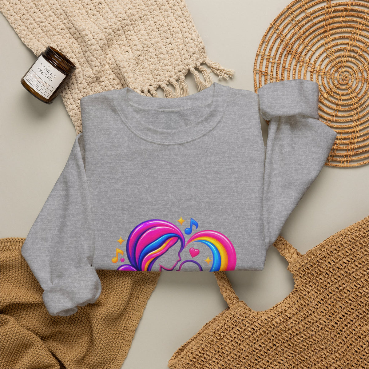 ZappMoms Heart Mom and Child Crewneck Sweatshirt