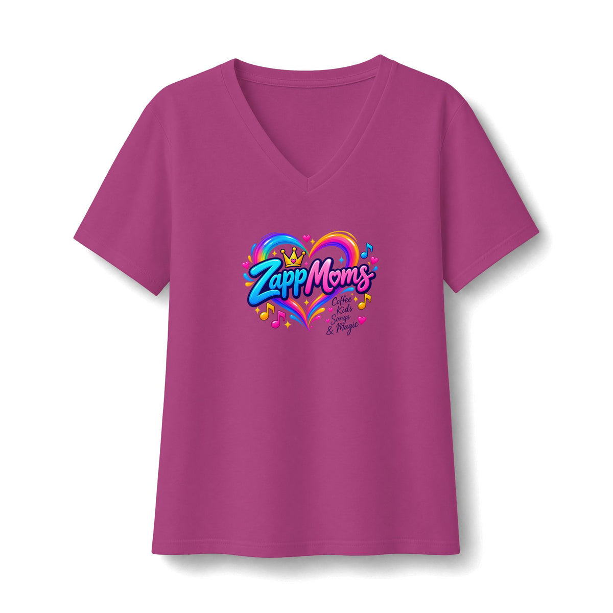 ZappMoms Heart V-Neck Tee