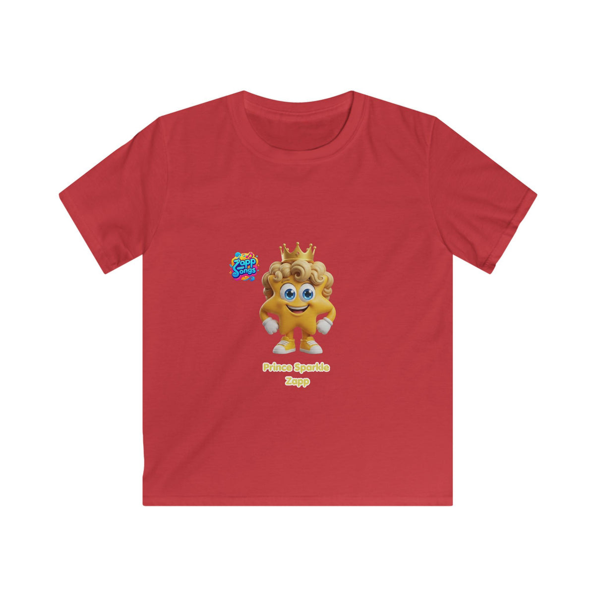 Kinder-T-Shirt – „Prinz Glitzer Zapp Figur“ Süße gekrönte Sonne Grafik