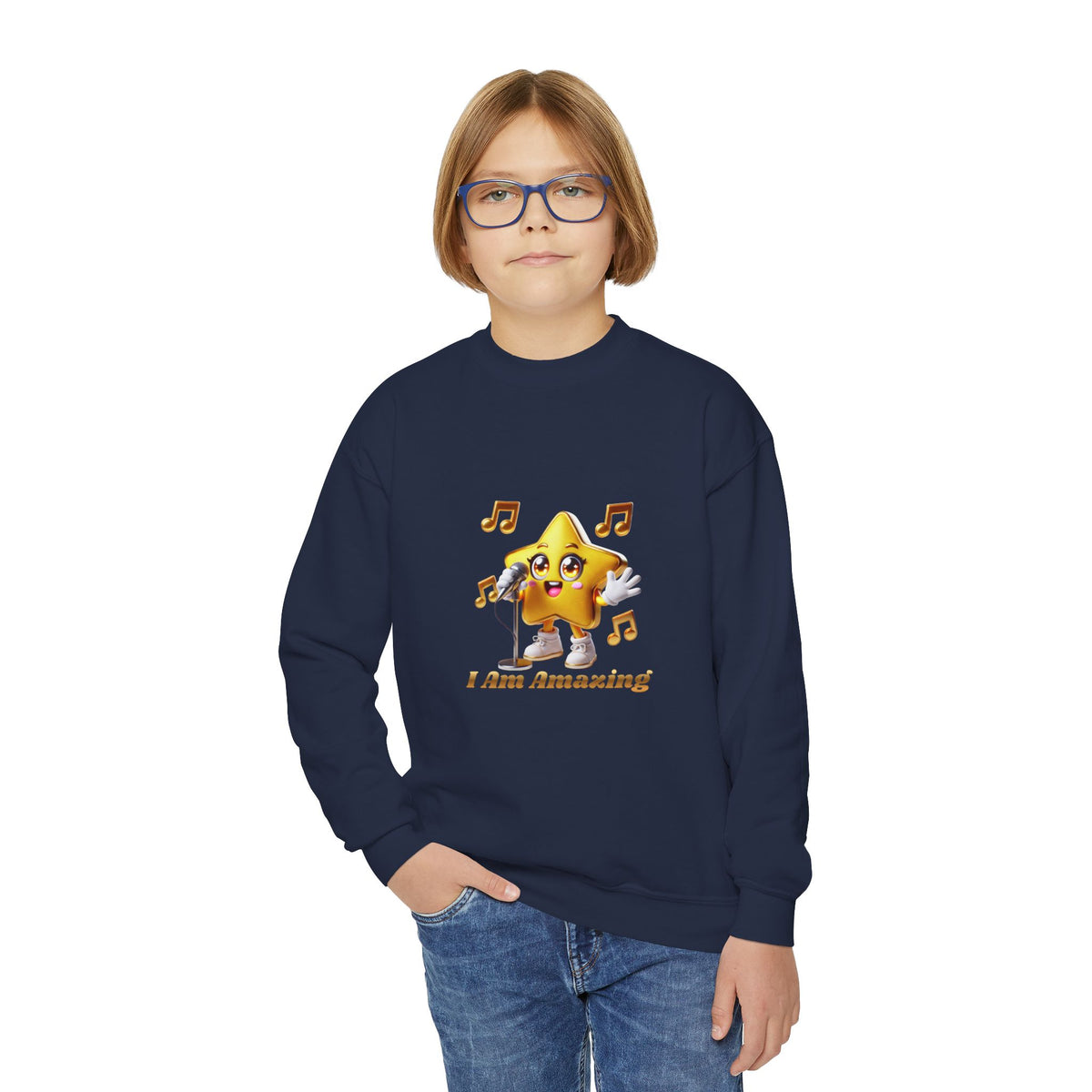 Twinkie Zapp “I AM AMAZING”  — Youth Crewneck Sweatshirt