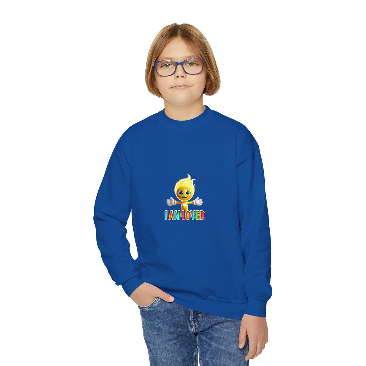 Tippy Zapp 'I Am Loved' — Youth Crewneck Sweatshirt