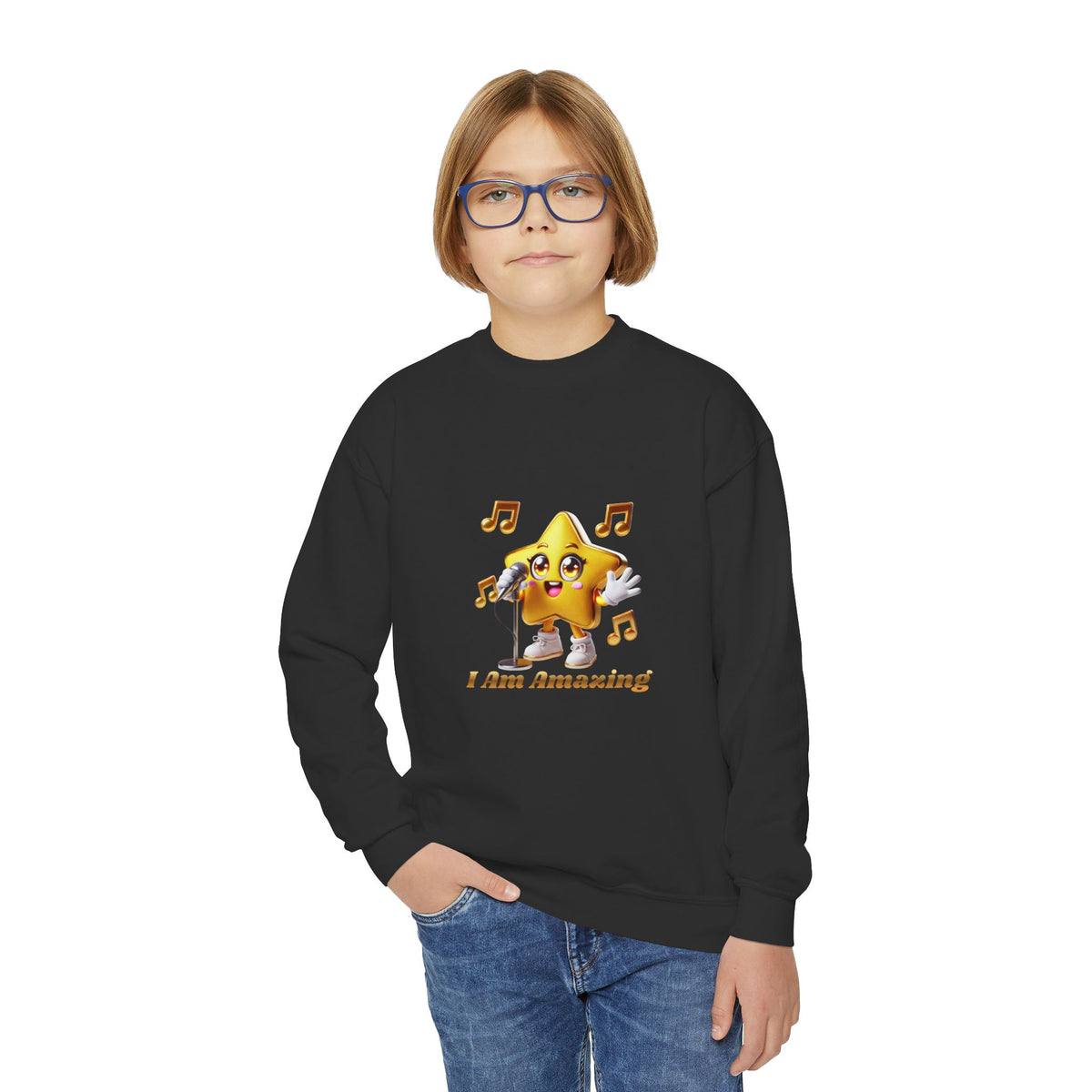 Twinkie Zapp “I AM AMAZING”  — Youth Crewneck Sweatshirt