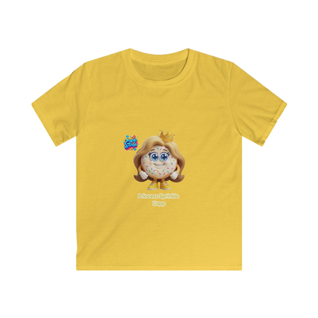 Kids Tee - Princess Sprinkle Donut Zapp Character  — Cute Crowned Sprinkle Character Shirt