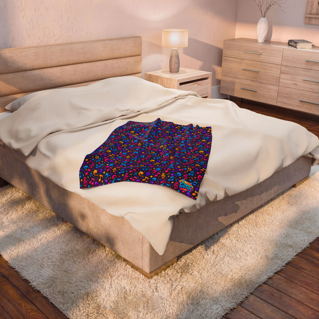 Zapp Songs Musical Notes Velveteen Plush Blanket