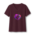 ZappMoms Mom and Child Heart Short Sleeve V-Neck Tee