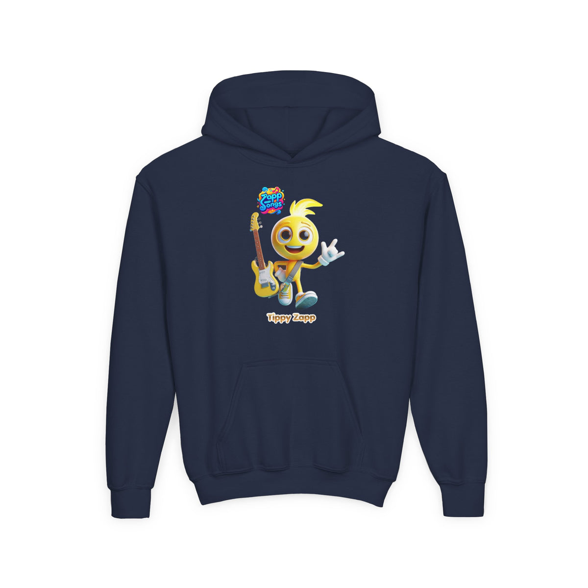 "Tippy Zapp" Guitar Character Kids Hoodie