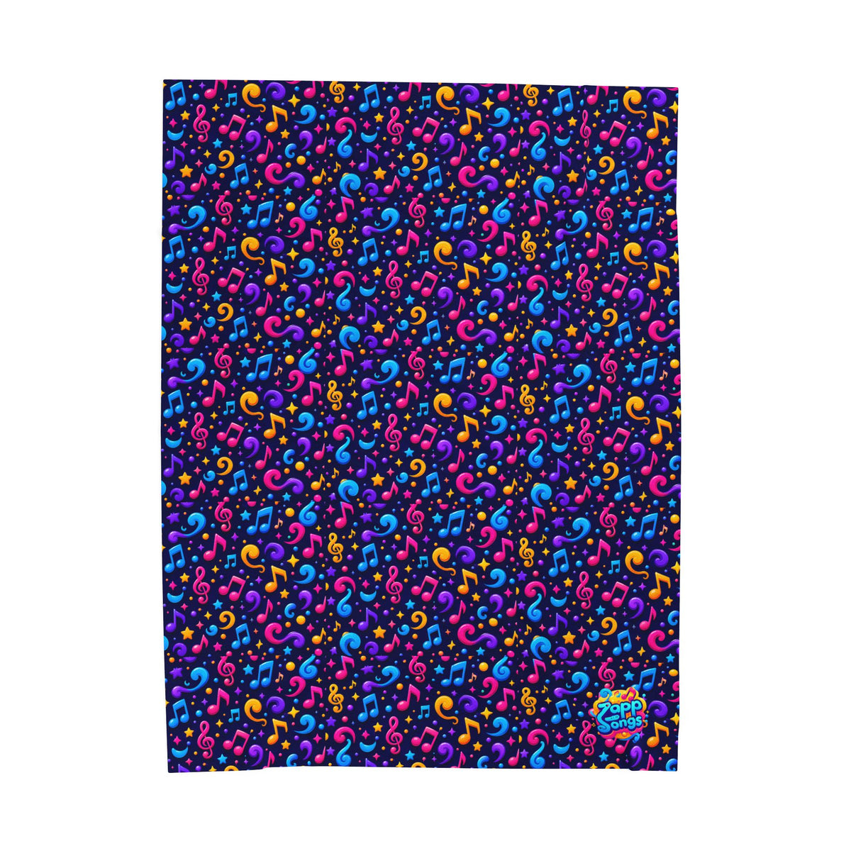 Zapp Songs Musical Notes Velveteen Plush Blanket