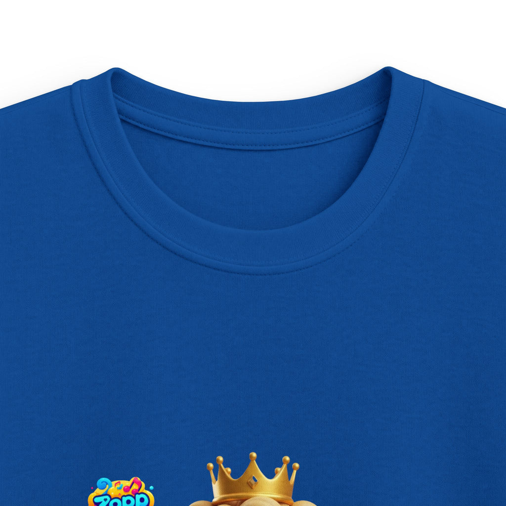 Kinder-T-Shirt – „Prinz Glitzer Zapp Figur“ Süße gekrönte Sonne Grafik
