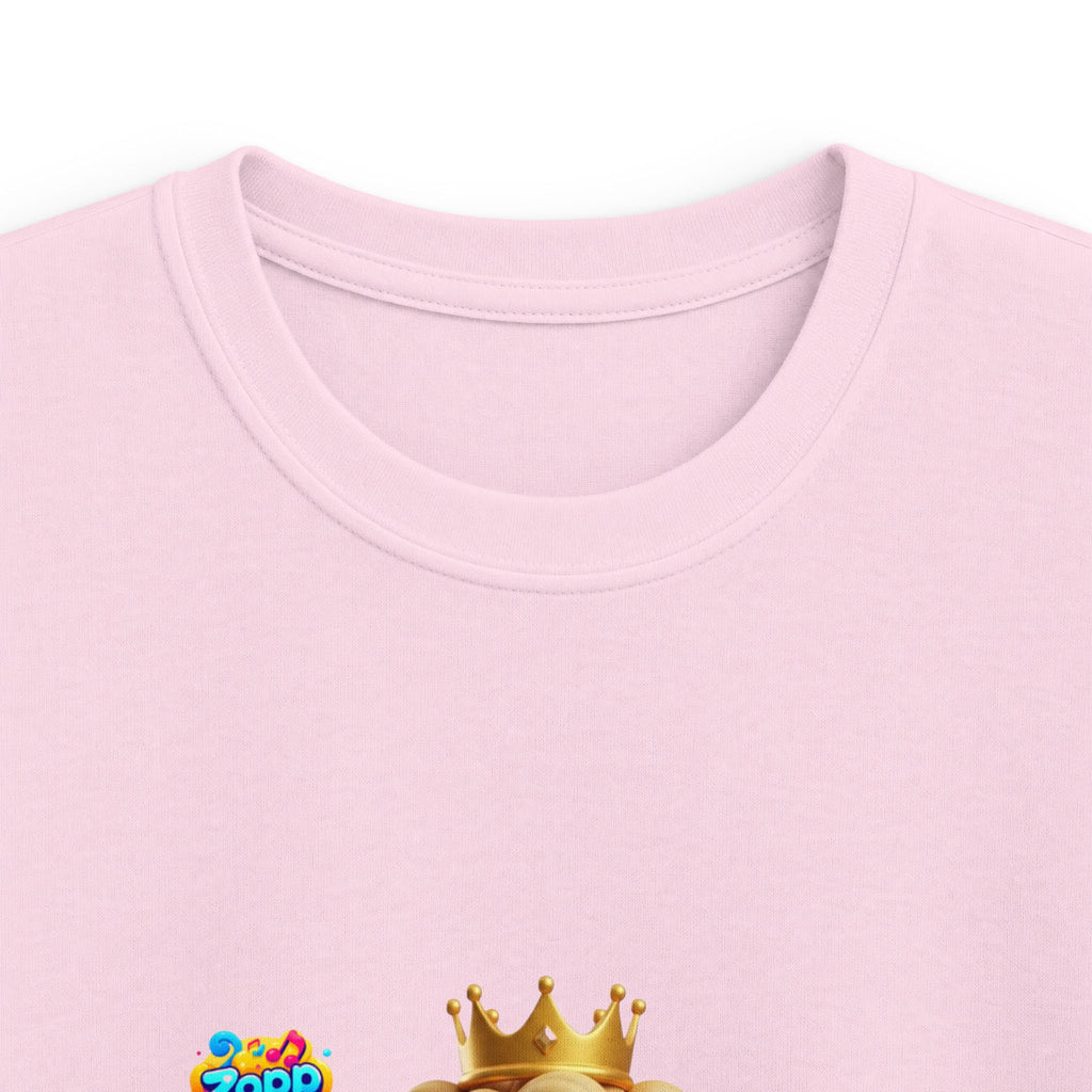Kinder-T-Shirt – „Prinz Glitzer Zapp Figur“ Süße gekrönte Sonne Grafik