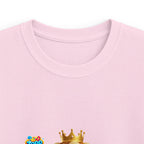 Kinder-T-Shirt – „Prinz Glitzer Zapp Figur“ Süße gekrönte Sonne Grafik