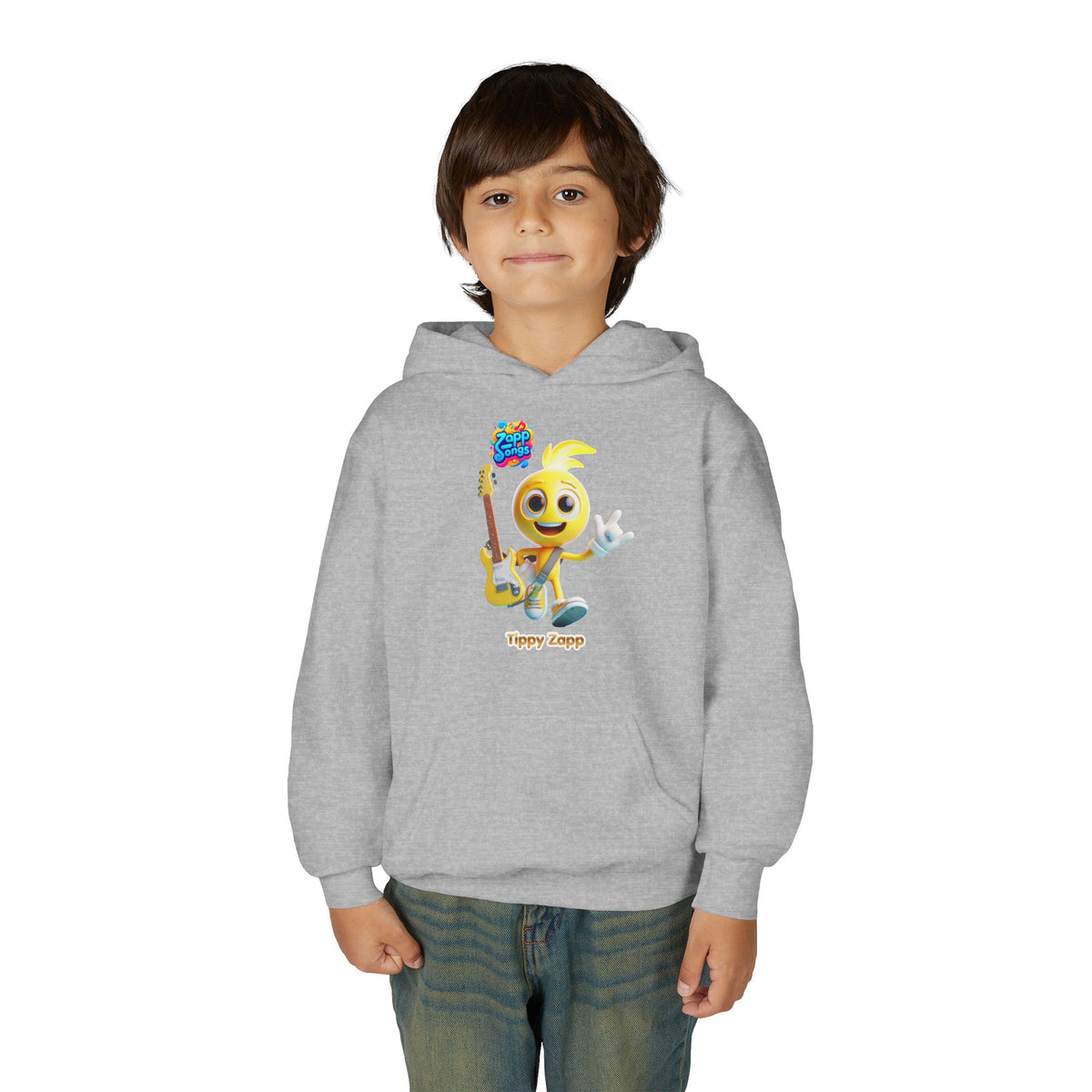"Tippy Zapp" Guitar Character Kids Hoodie