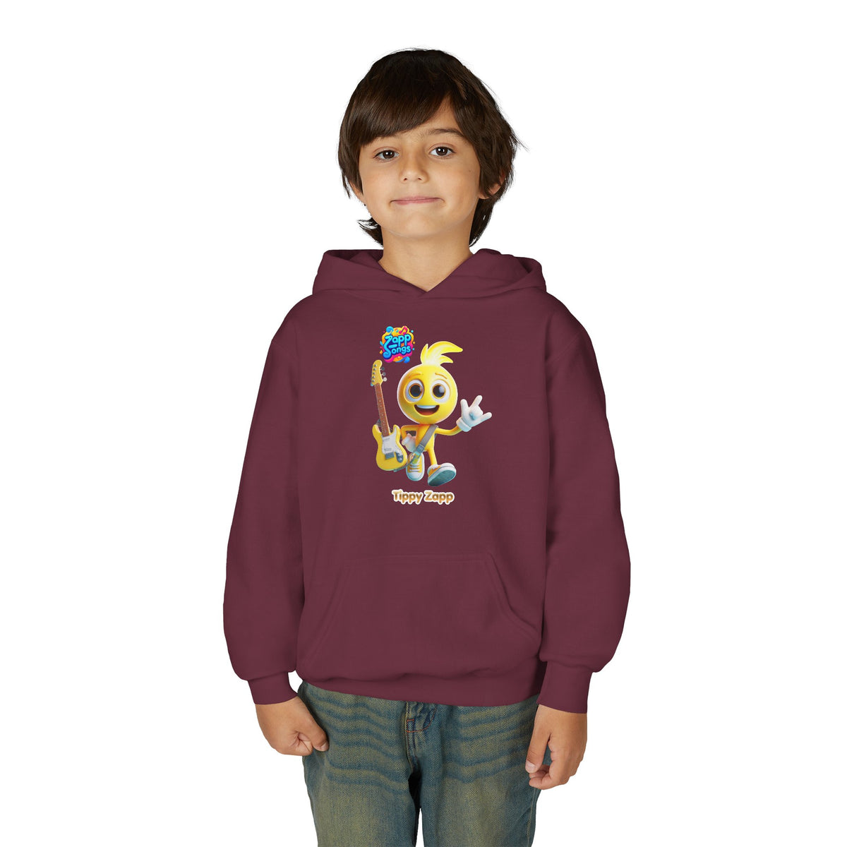 "Tippy Zapp" Guitar Character Kids Hoodie