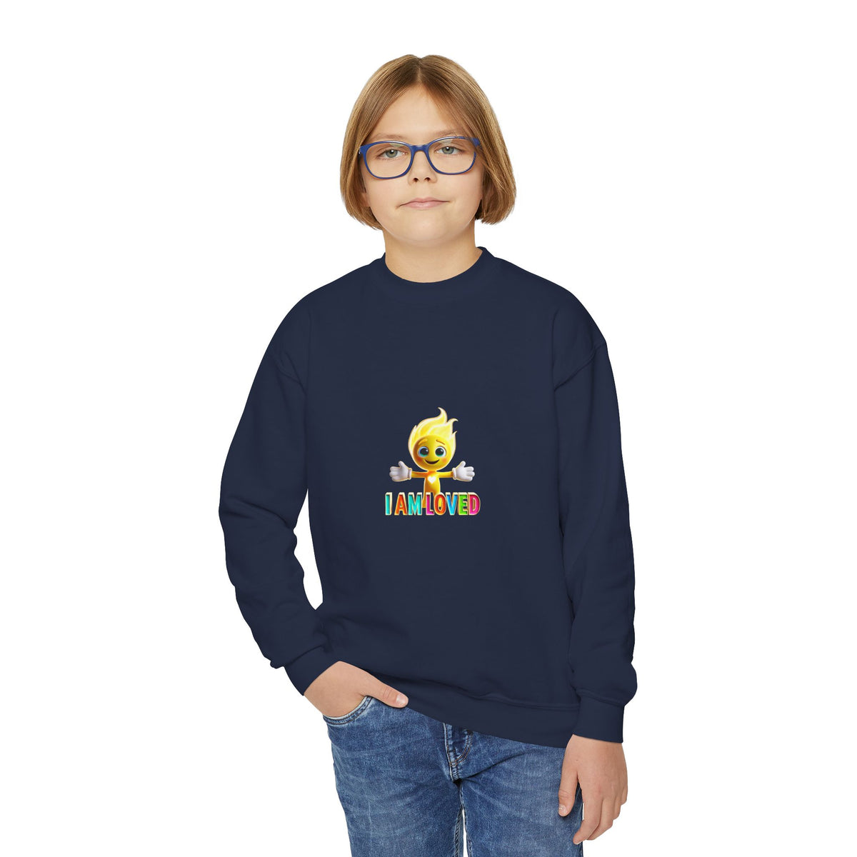 Tippy Zapp 'I Am Loved' — Youth Crewneck Sweatshirt