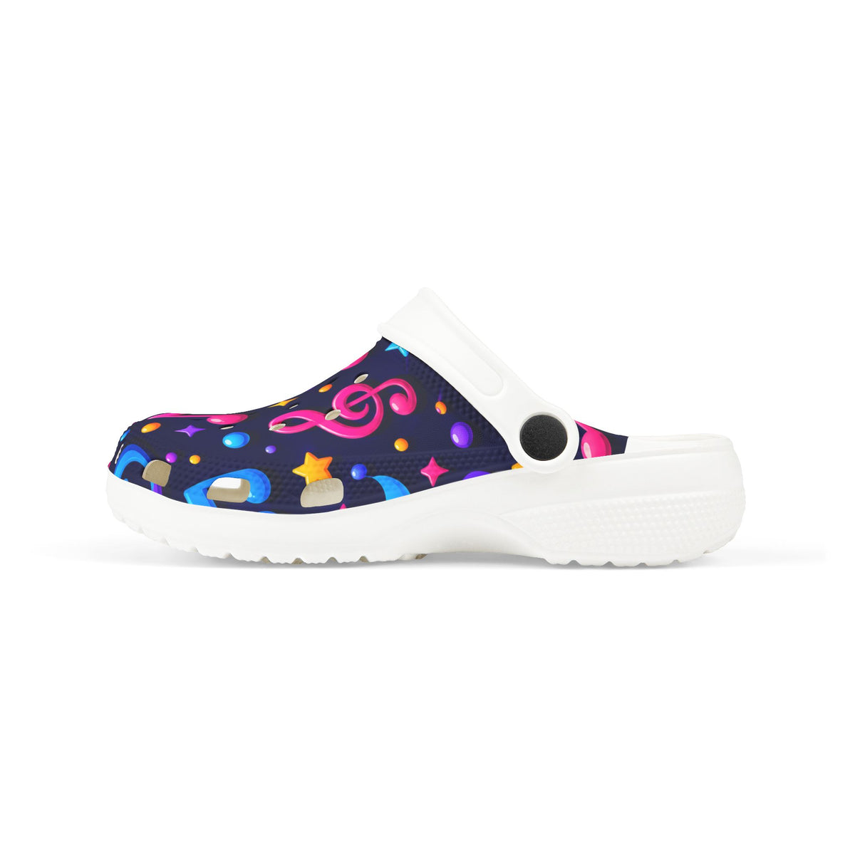 Zapp Kids Musical Notes EVA Foam Clogs — Colorful Music Print Slip-On Shoes