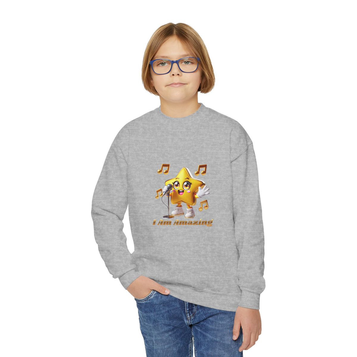 Twinkie Zapp “I AM AMAZING”  — Youth Crewneck Sweatshirt