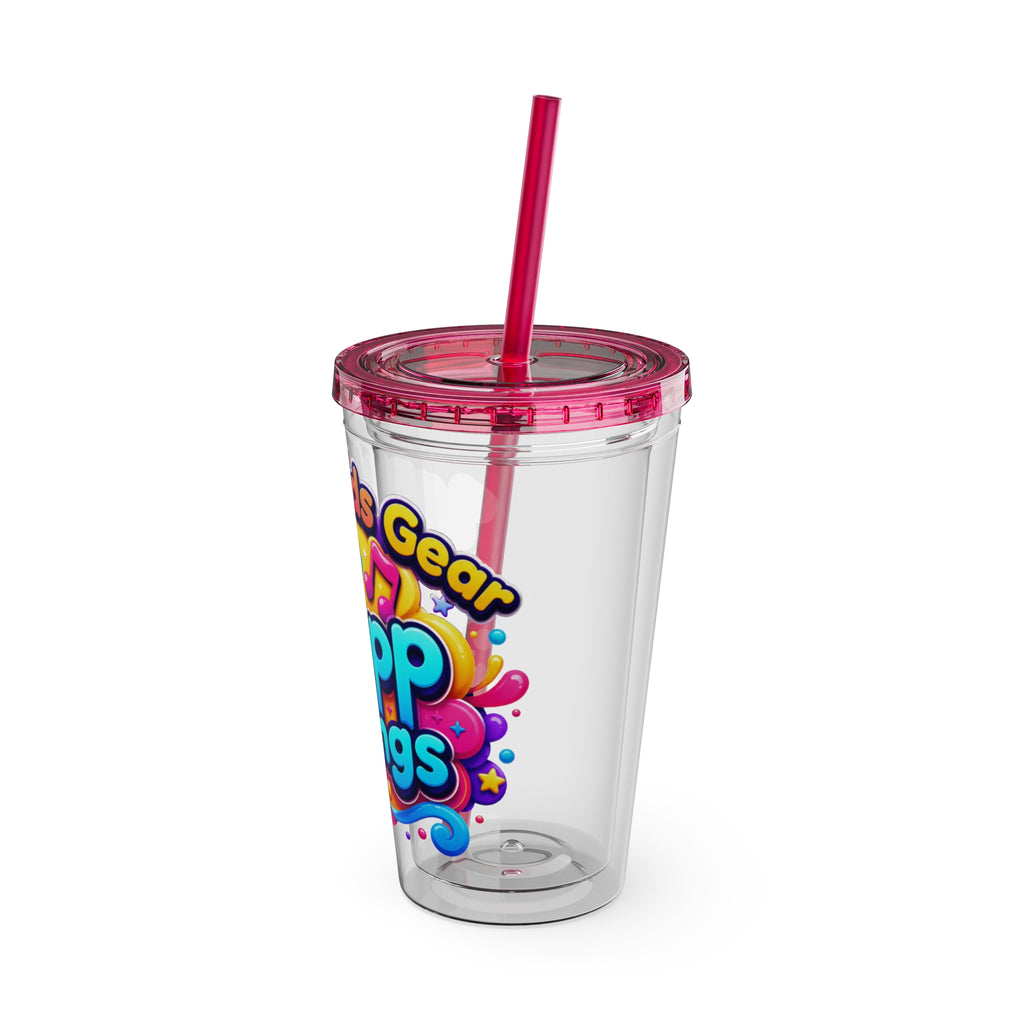 Zapp Songs Kids Tumbler with Straw — 16oz Colorful Music Logo Cup