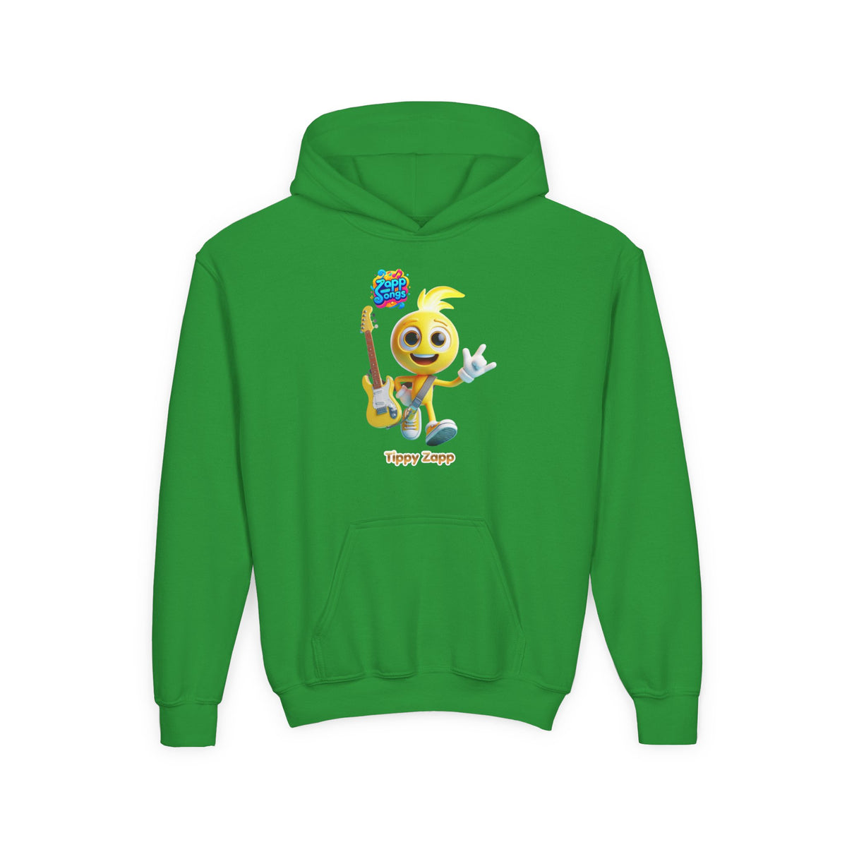 "Tippy Zapp" Guitar Character Kids Hoodie