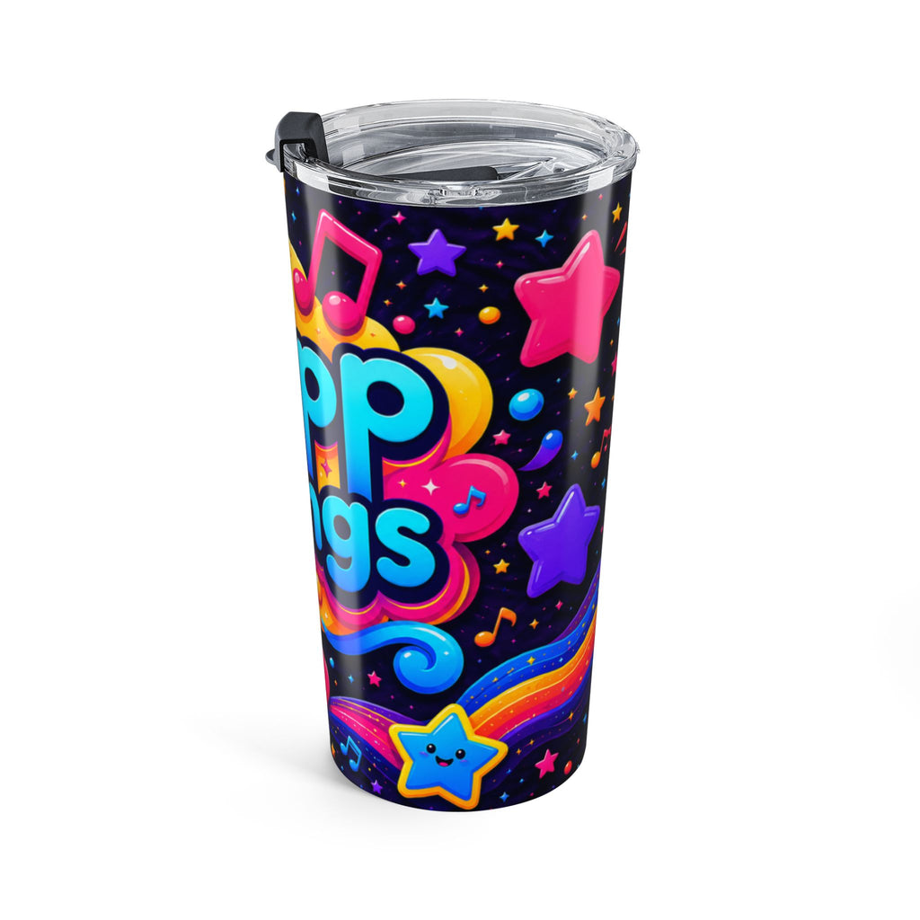 Music Vibes 20oz Tumbler — Colorful 'Zappy Songs' Stars & Notes Travel Cup