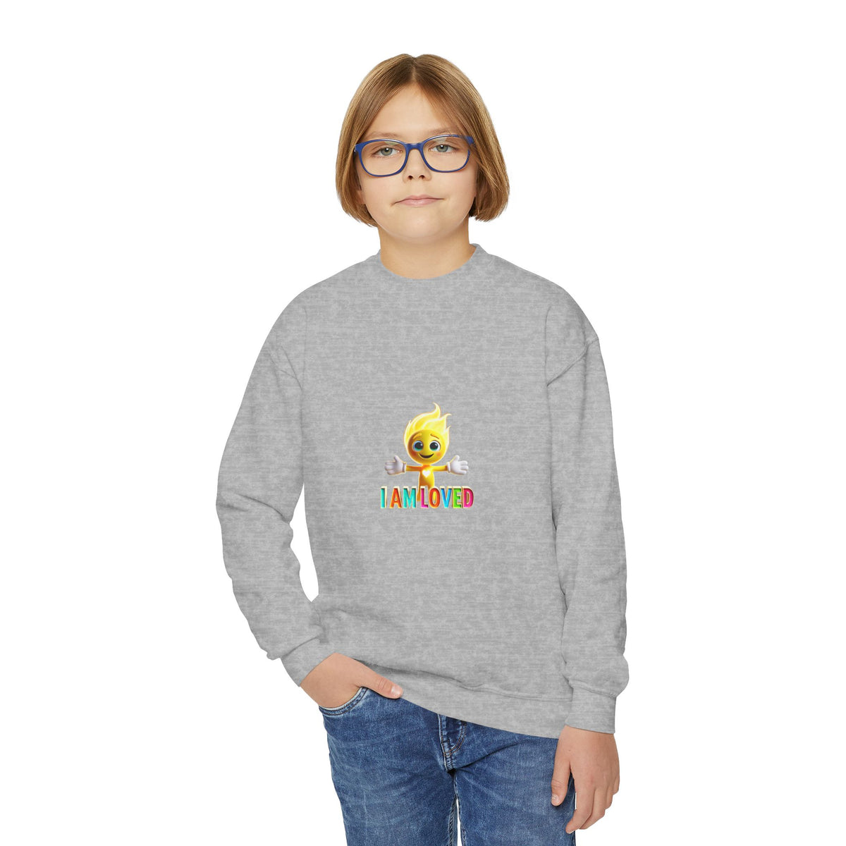 Tippy Zapp 'I Am Loved' — Youth Crewneck Sweatshirt