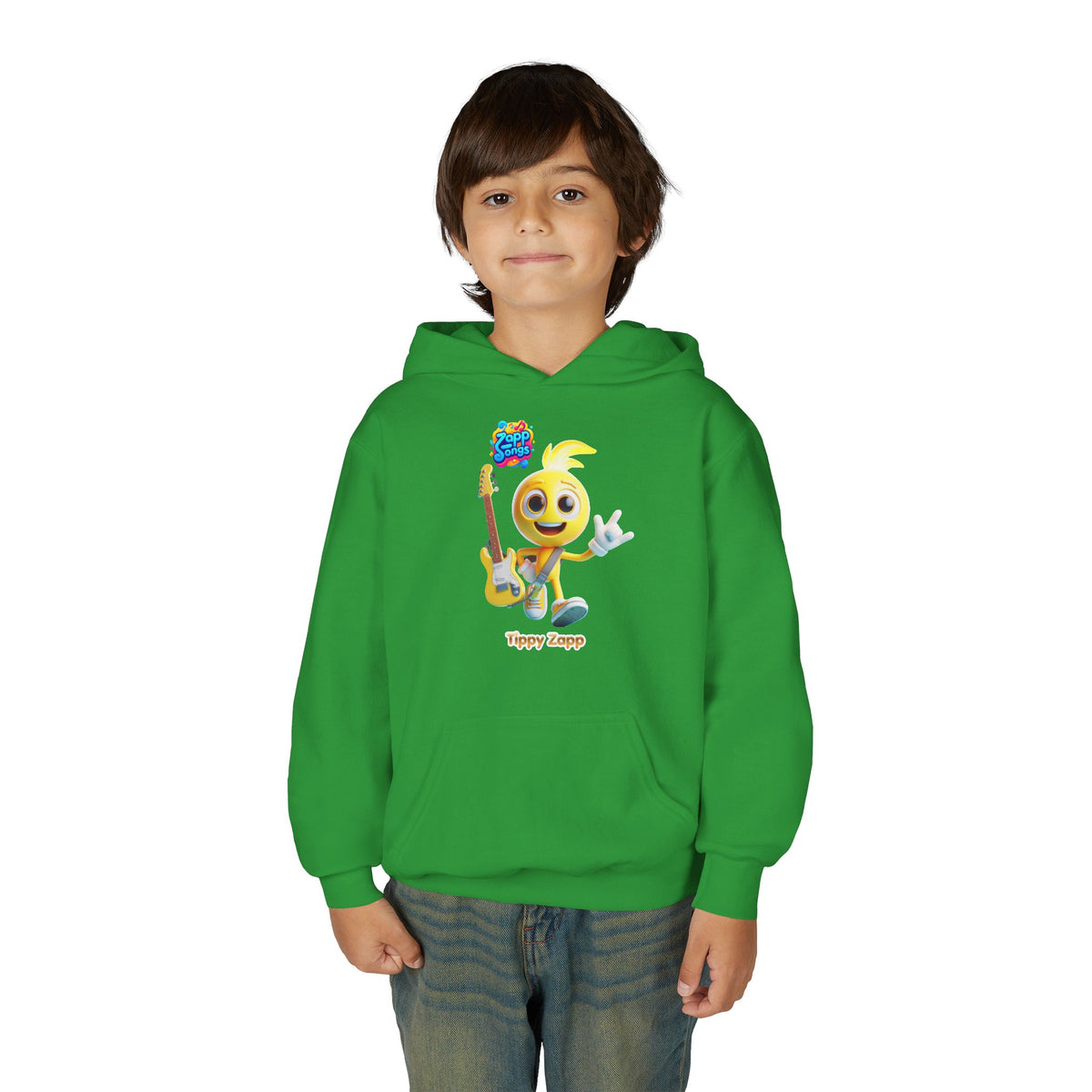 "Tippy Zapp" Guitar Character Kids Hoodie