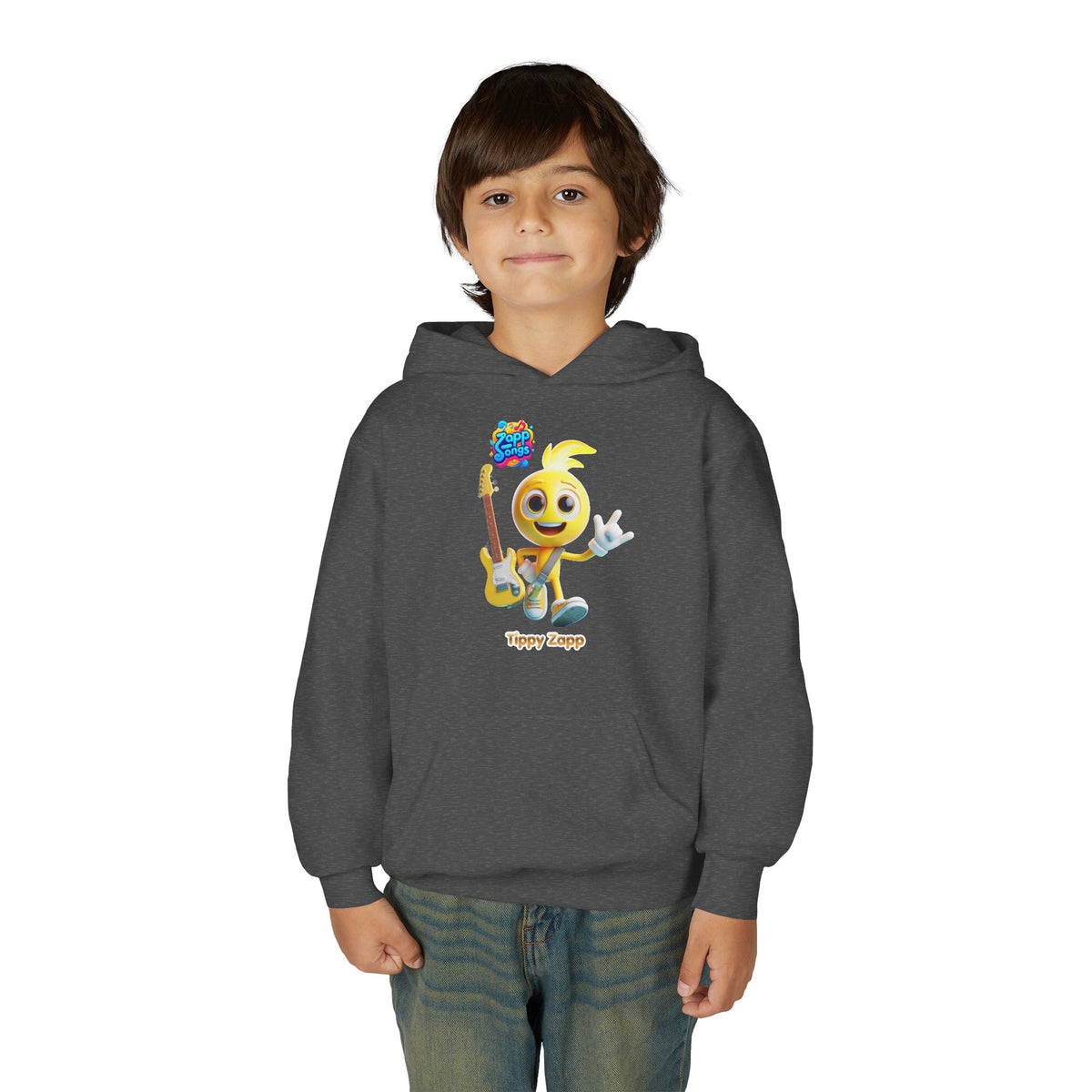 "Tippy Zapp" Guitar Character Kids Hoodie