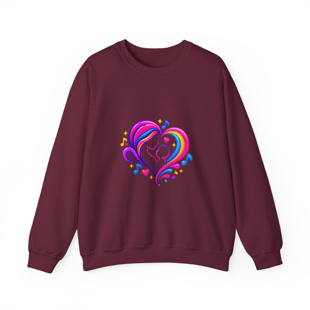 ZappMoms Heart Mom and Child Crewneck Sweatshirt