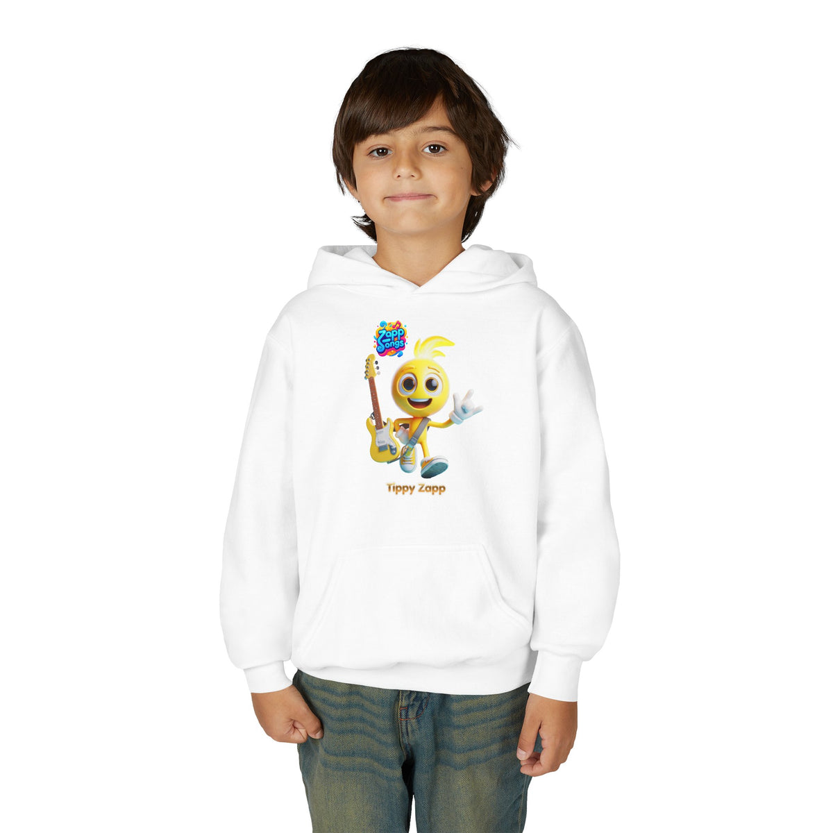 "Tippy Zapp" Guitar Character Kids Hoodie