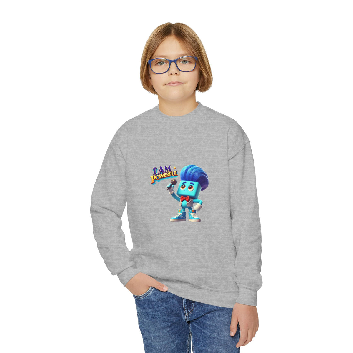 Rappa Zapp "I Am Powerful" — Youth Crewneck Sweatshirt