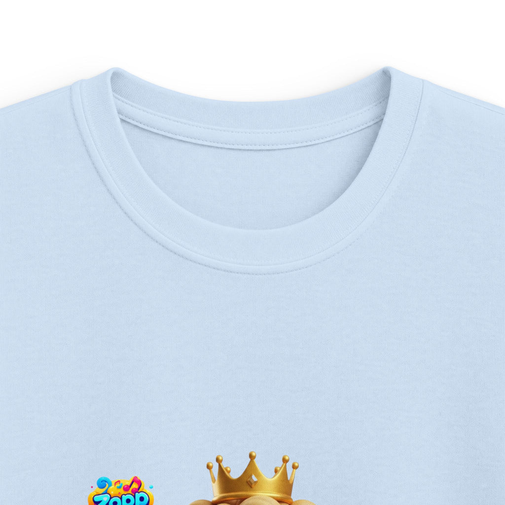 Kinder-T-Shirt – „Prinz Glitzer Zapp Figur“ Süße gekrönte Sonne Grafik