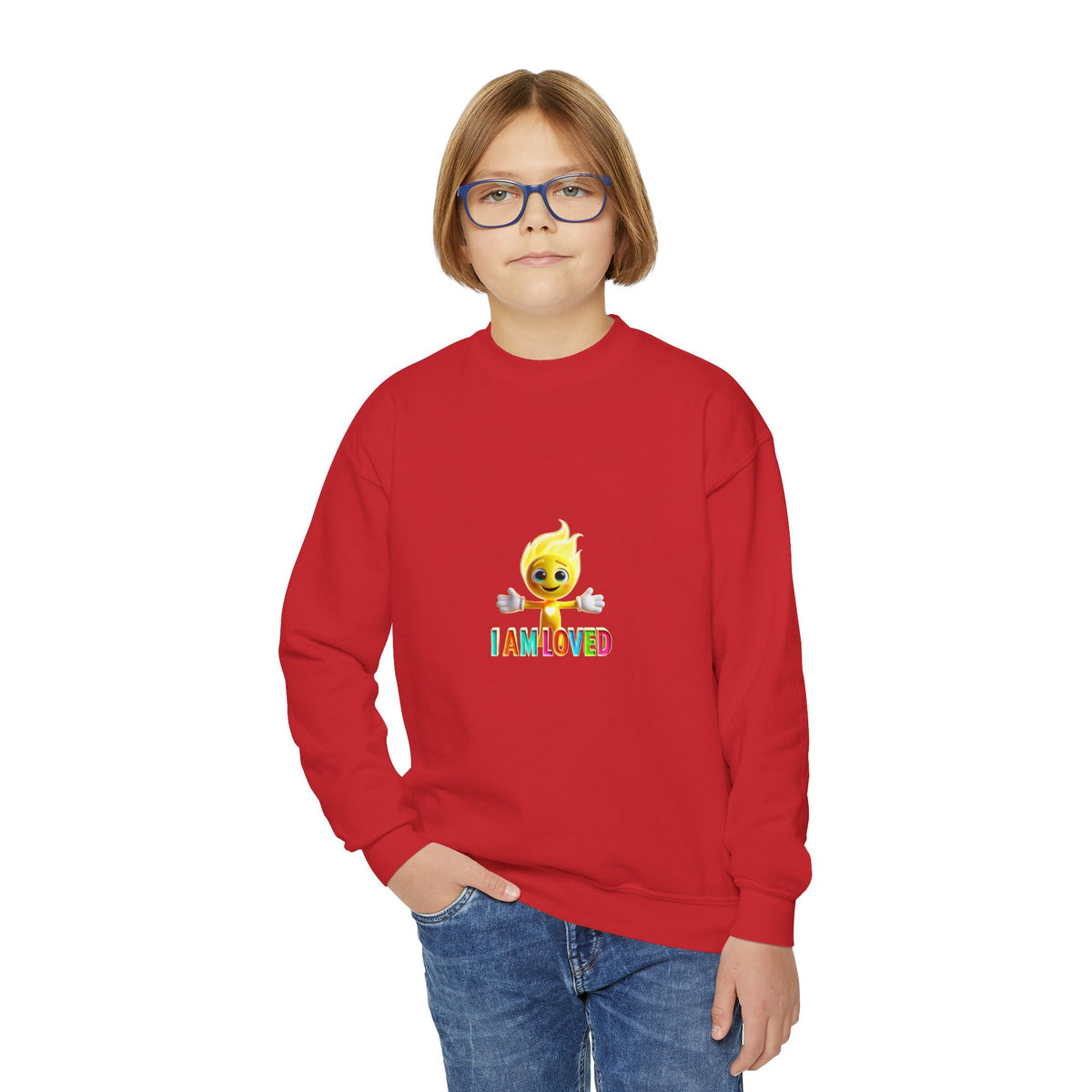 Tippy Zapp 'I Am Loved' — Youth Crewneck Sweatshirt