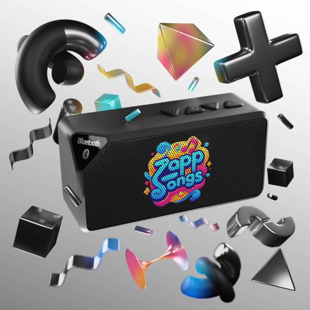 Bluetooth Speaker — Colorful "Zapp Songs"  Logo Portable Speaker