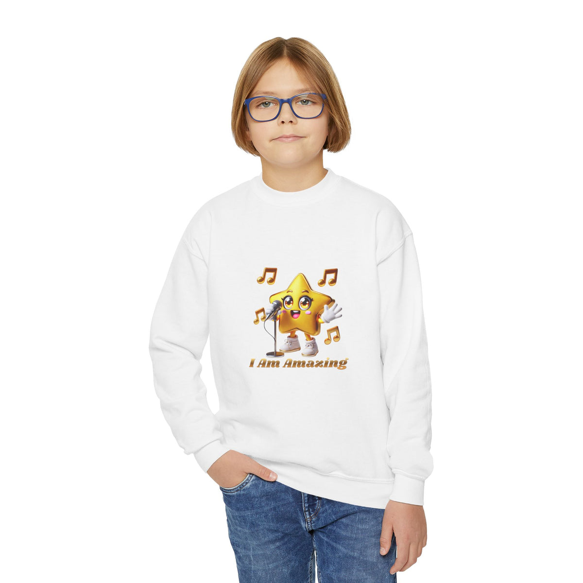 Twinkie Zapp “I AM AMAZING”  — Youth Crewneck Sweatshirt