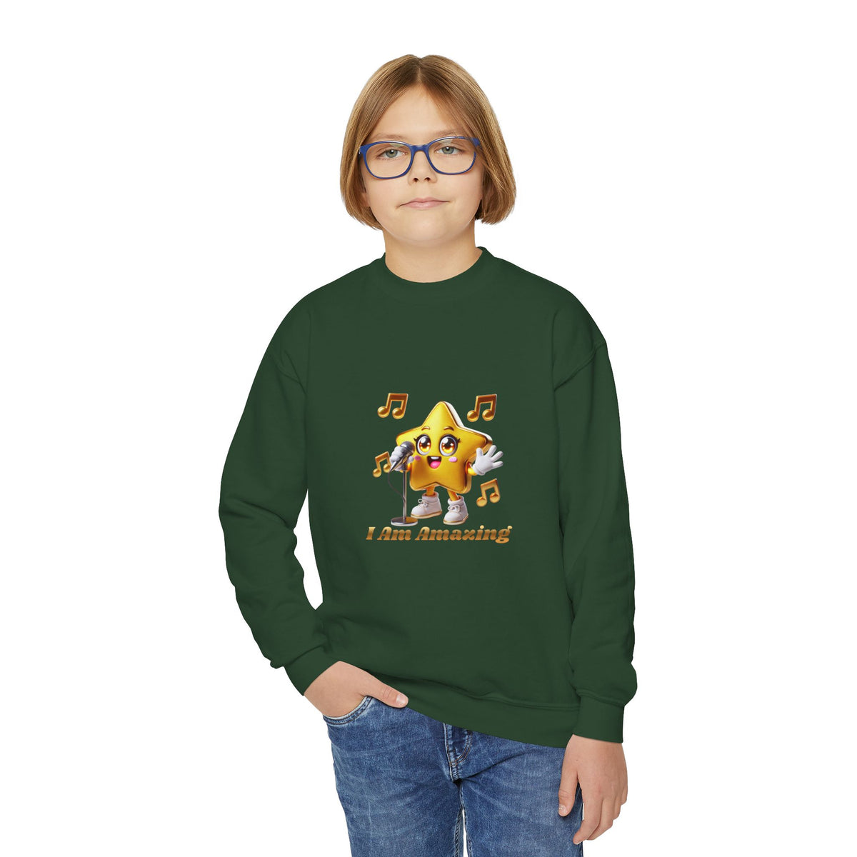 Twinkie Zapp “I AM AMAZING”  — Youth Crewneck Sweatshirt