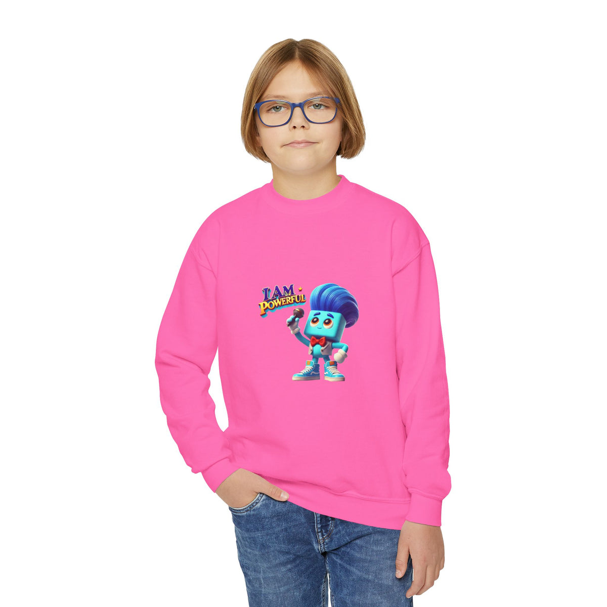 Rappa Zapp "I Am Powerful" — Youth Crewneck Sweatshirt