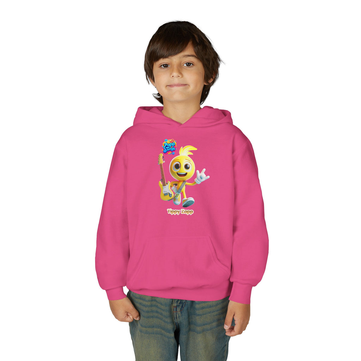 "Tippy Zapp" Guitar Character Kids Hoodie