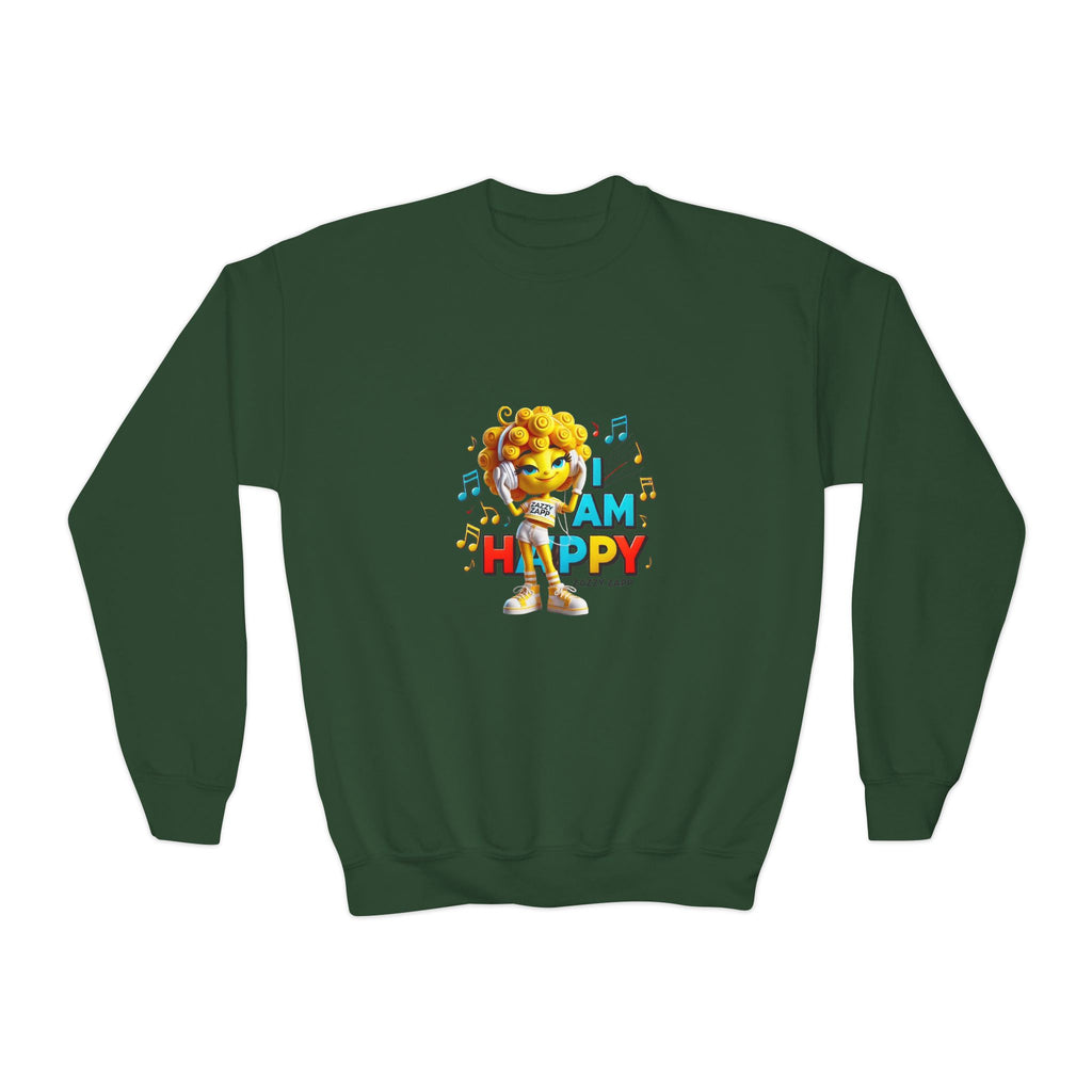 Zazzy Zapp "I Am Happy" — Youth Crewneck Sweatshirt