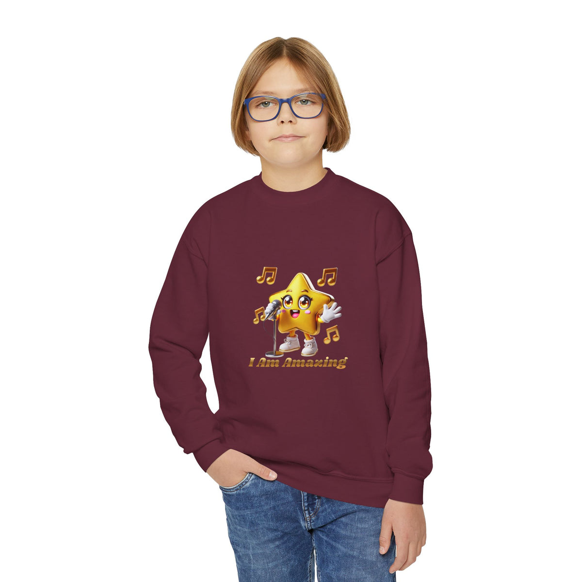 Twinkie Zapp “I AM AMAZING”  — Youth Crewneck Sweatshirt